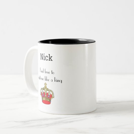 Cute King Crown Funny Quote Two-Tone Coffee Mok (Voorkant links)