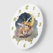 Cute  king Lion Sleeping On The Moon               Grote Klok (Hoek)