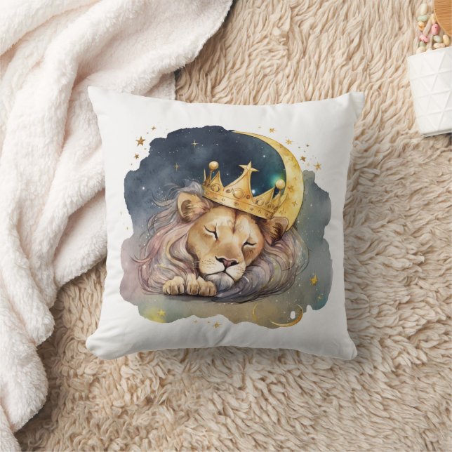 Cute  king Lion Sleeping On The Moon               Kussen (Deken)