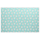 Cute King & Queen Tooth Pattern Turquoise Stof (Fat Quarter)