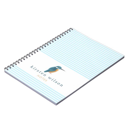 Cute Kingfisher - Gepersonaliseerd Notitieboek (Linkerzijde)
