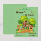 Cute Kip & Eenden Uitnodiging (Voorkant / Achterkant)