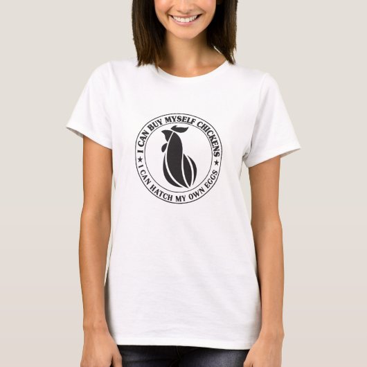 Cute Kip Geïllustreerd Tekst T-shirt (Voorkant)