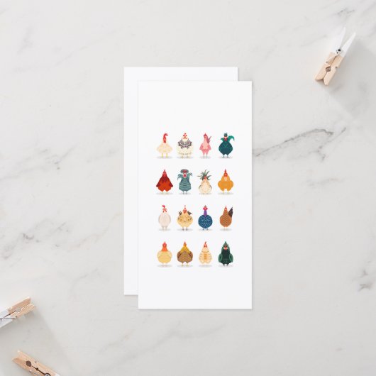 Cute Kip Kaart (Voorkant / Achterkant in situ)