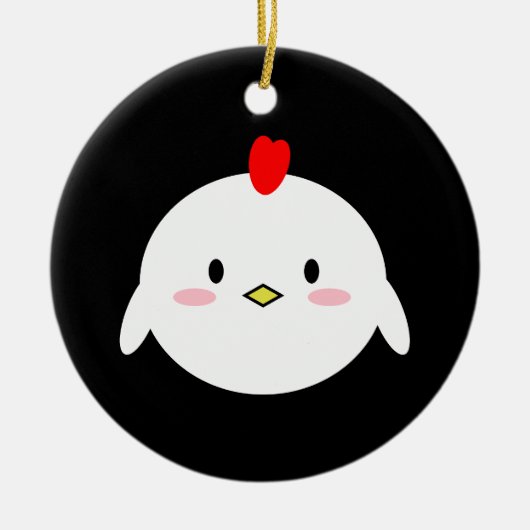 Cute Kip Keramisch Ornament (Voorkant)