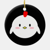 Cute Kip Keramisch Ornament (Achterkant)