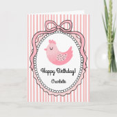 Cute Kip Strepen Vouwkaart Kaart (Voorkant)