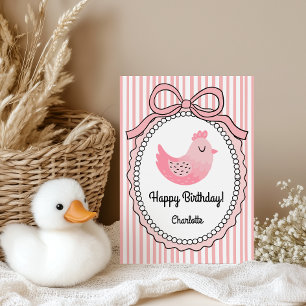 Cute Kip Strepen Vouwkaart Kaart