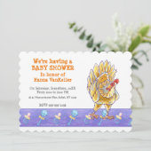 Cute Kippen Baby Borrel Kaart (Staand voorkant)