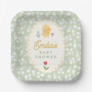 Cute Kippen Baby Shower Papieren Borden Bordje