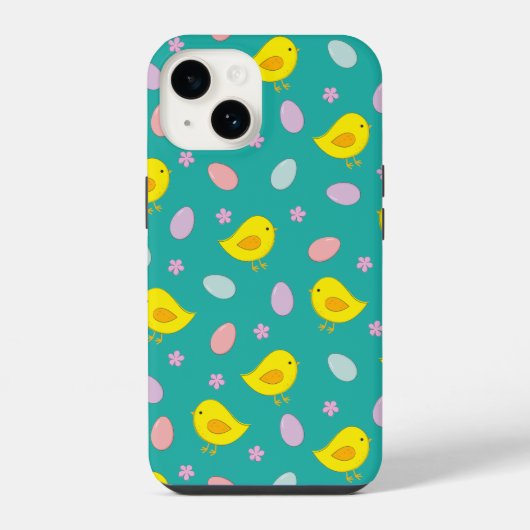 Cute Kippen Eieren Pasen Patroon Aangepaste kleur iPhone Hoesje (Achterkant)