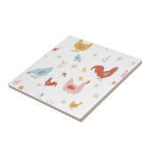 Cute Kippen Hennen en Baby Kuikens Keuken Tegeltje (Zijkant)