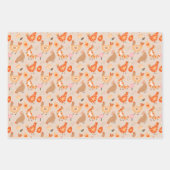 Cute Kippen Vogel Patroon Inpakpapier Vel (Voorkant)