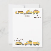 Cute Kiptrucks Bouwtrucks Kinderen Notitiekaartje (Voorkant)