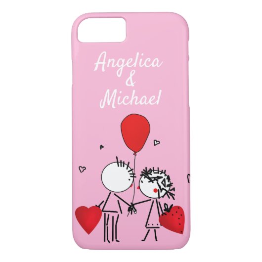 Cute, Kiss, bruiloft Hoesje-Mate iPhone Case (Achterkant)