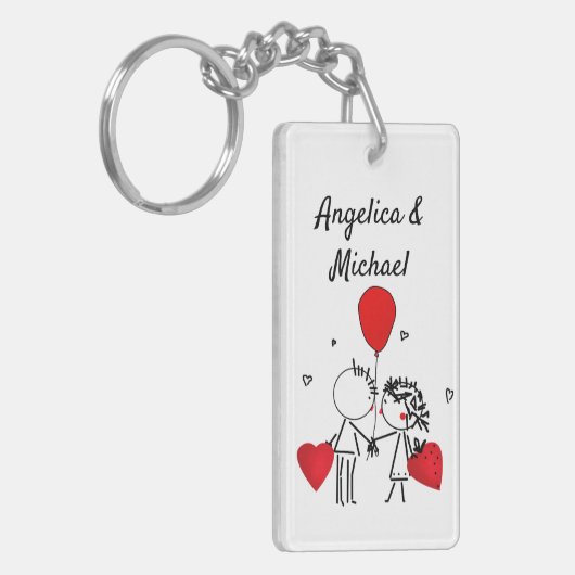 Cute, Kiss, bruiloft Sleutelhanger (Voorkant Links)