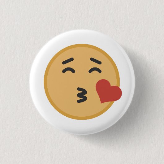 Cute Kiss Emoji Face Cartoon Ronde Button 3,2 Cm (Voorkant)