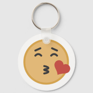 Cute Kiss Emoji Face Cartoon Sleutelhanger