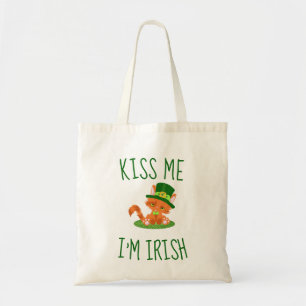 Cute Kiss Ik ben Irish Cat Lover Canvas tas