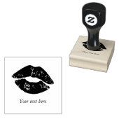 Cute Kiss Lipstick Afdrukken Voeg Jouw tekst toe Rubberstempel (Gestempeld)