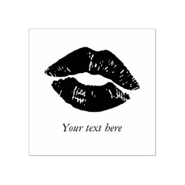Cute Kiss Lipstick Afdrukken Voeg Jouw tekst toe Rubberstempel