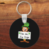 Cute Kiss Me Im Irish Lucky St Patricks Day For Ad Sleutelhanger (Voorkant)