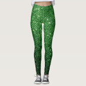 Cute Kiss My Lucky Charms Irish green glitter Leggings (Voorkant)