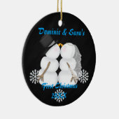 Cute Kissans Snowman Eerste Kerstversiering Keramisch Ornament (Rechts)