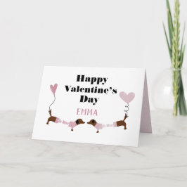 Cute Kissingdachshund Dogs Custom Valentijns Feestdagen Kaart