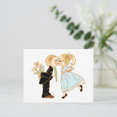 Cute Kissingende Couple Briefkaart (Staand voorkant)