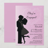 Cute Kissingende Couple in Love Engagement Party Kaart (Voorkant / Achterkant)