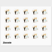 Cute Kissingende Couple Ronde Sticker (Vel)