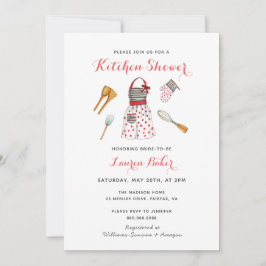 Cute Kitchen Bridal - doucheuitnodiging Kaart
