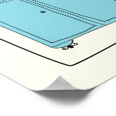 Cute Kitchen Illustration Blue Personalized Name Poster (Hoek)