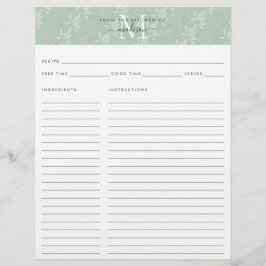 Cute Kitchen Monogram Blauwgroen Floral Botanical 