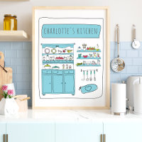 Cute Kitchen Playful Draging Gepersonaliseerde Naa