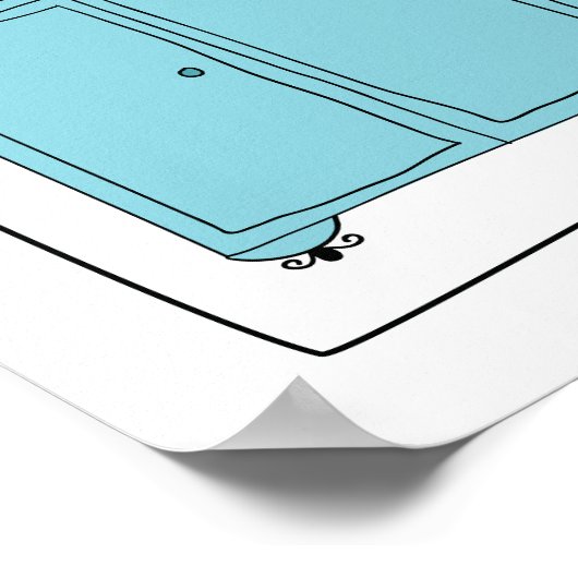 Cute Kitchen Playful Draging Gepersonaliseerde Naa Poster (Hoek)