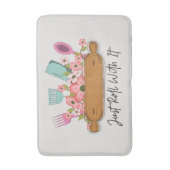 Cute kitchen rolling pin word art  badmat (Voorkant Verticaal)