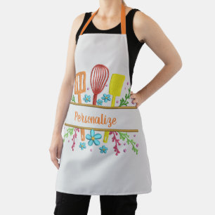 Cute Kitchen Utensils Gepersonaliseerd Schort