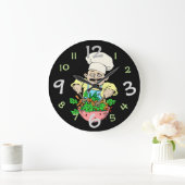 Cute Kitchen Wall Clock Fun Chef Design Grote Klok (Huis)