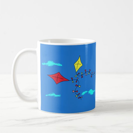 Cute Kite Drawing Cloud Kinder Name Koffiemok (Links)