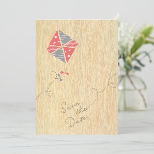 Cute Kite Save the Date (Staand voorkant)