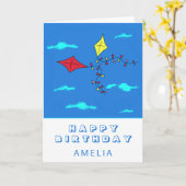 Cute Kites Red Yellow met de naam Kinderen van afg Kaart (Gele Bloem)