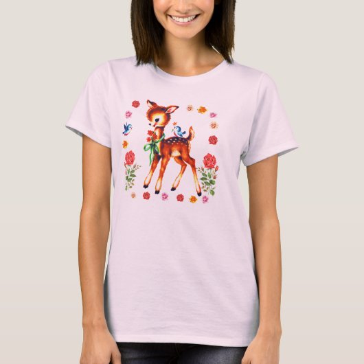 Cute Kitsch Deer T-shirt (Voorkant)