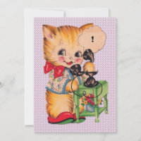 Cute Kitsch Kawaii Cat met Afdruk Telefoon