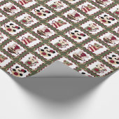 Cute Kitsch Merry-kerstTeddy Bears in Cups Cadeaupapier (Hoek)