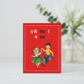 Cute Kitsch  Valentijnsdag Red Briefkaart (Staand voorkant)