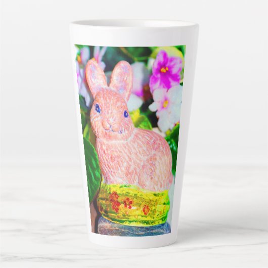Cute Kitschy Bunny Konijn Latte Mok (Voorkant)