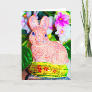 Cute Kitschy Bunny Rabbit Feestdagen Kaart