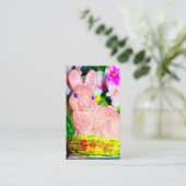 Cute Kitschy Bunny Rabbit Informatiekaartje (Staand voorkant)